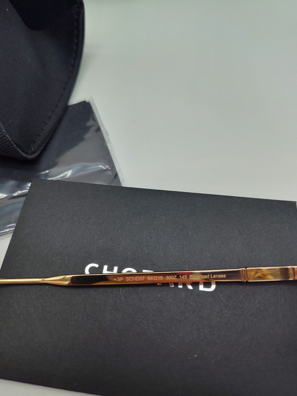 CHOPARD SCHD57M 300Z Titanium Gold Polarized Aviator Sunglasses 64mm Japan NIP - Picture 5 of 12